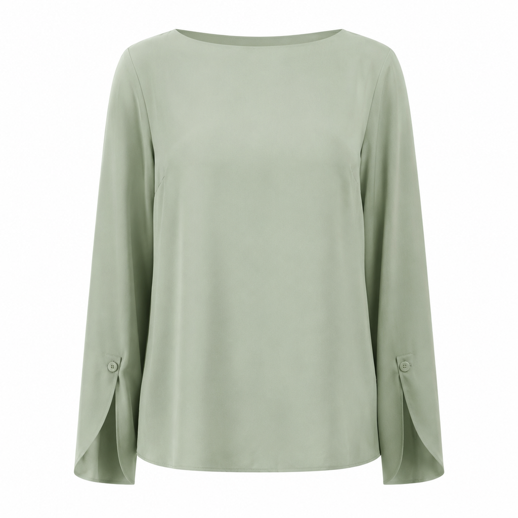 Mira Split-Cuff Blouse