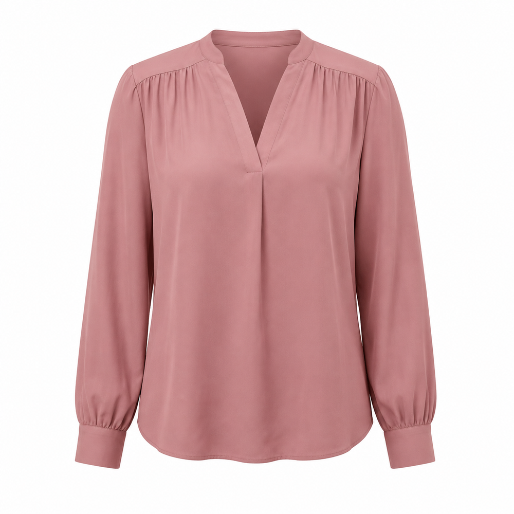 Celia Gathered-Shoulder Blouse
