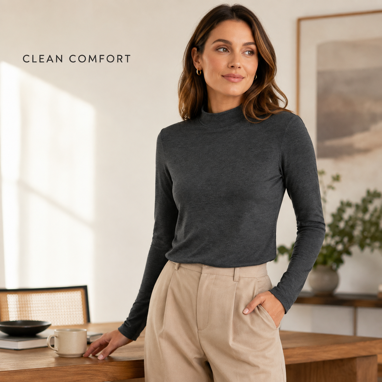 Briar Soft Mock-Neck Top