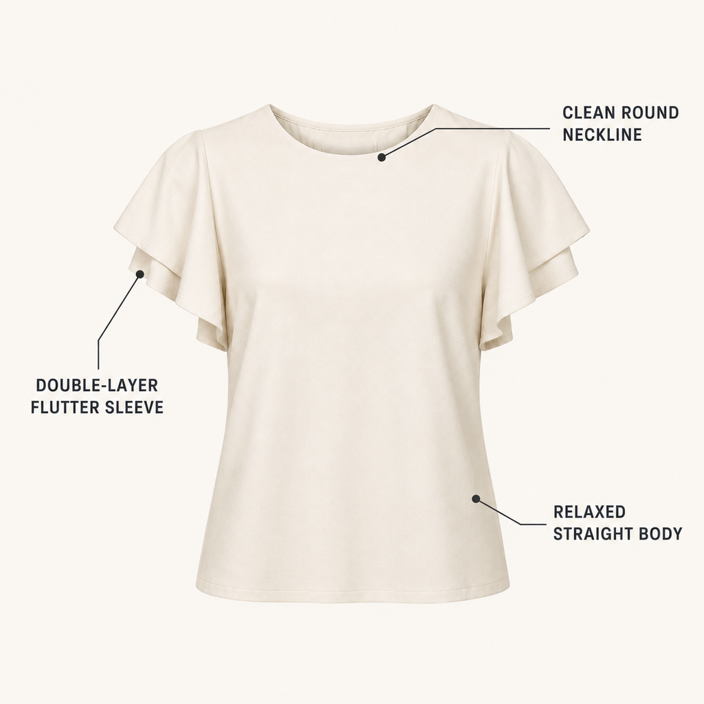 Aster Flutter-Sleeve Shell