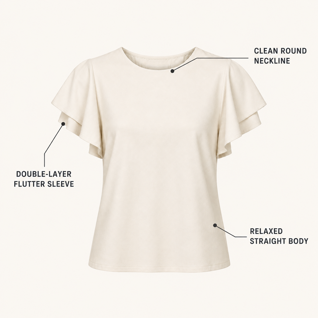 Aster Flutter-Sleeve Shell