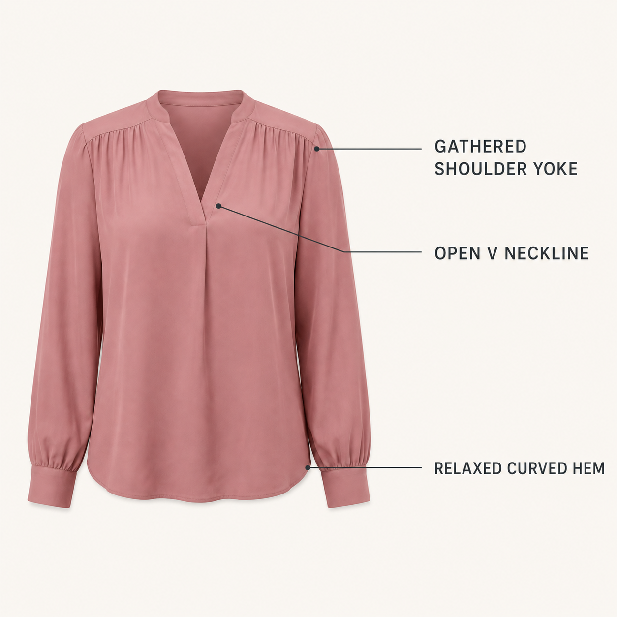 Celia Gathered-Shoulder Blouse