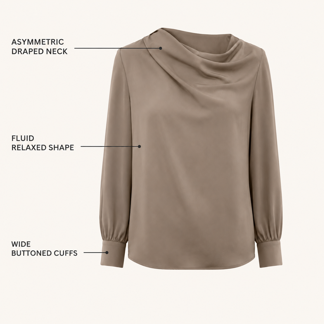 Sora Draped-Neck Blouse