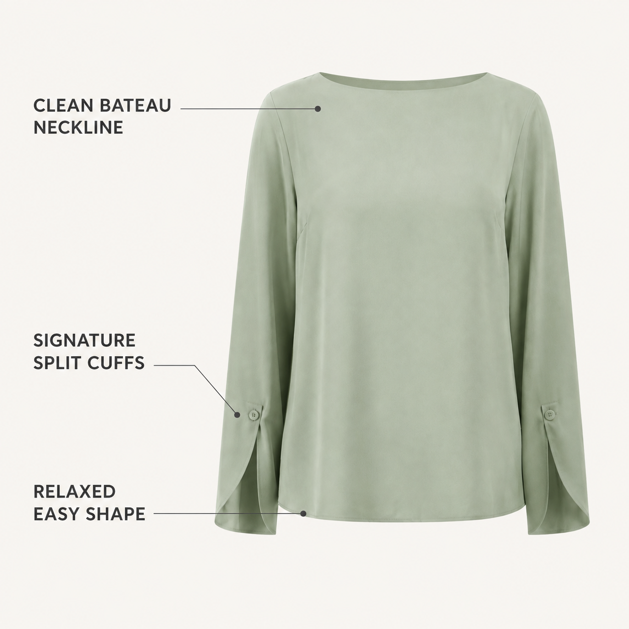 Mira Split-Cuff Blouse