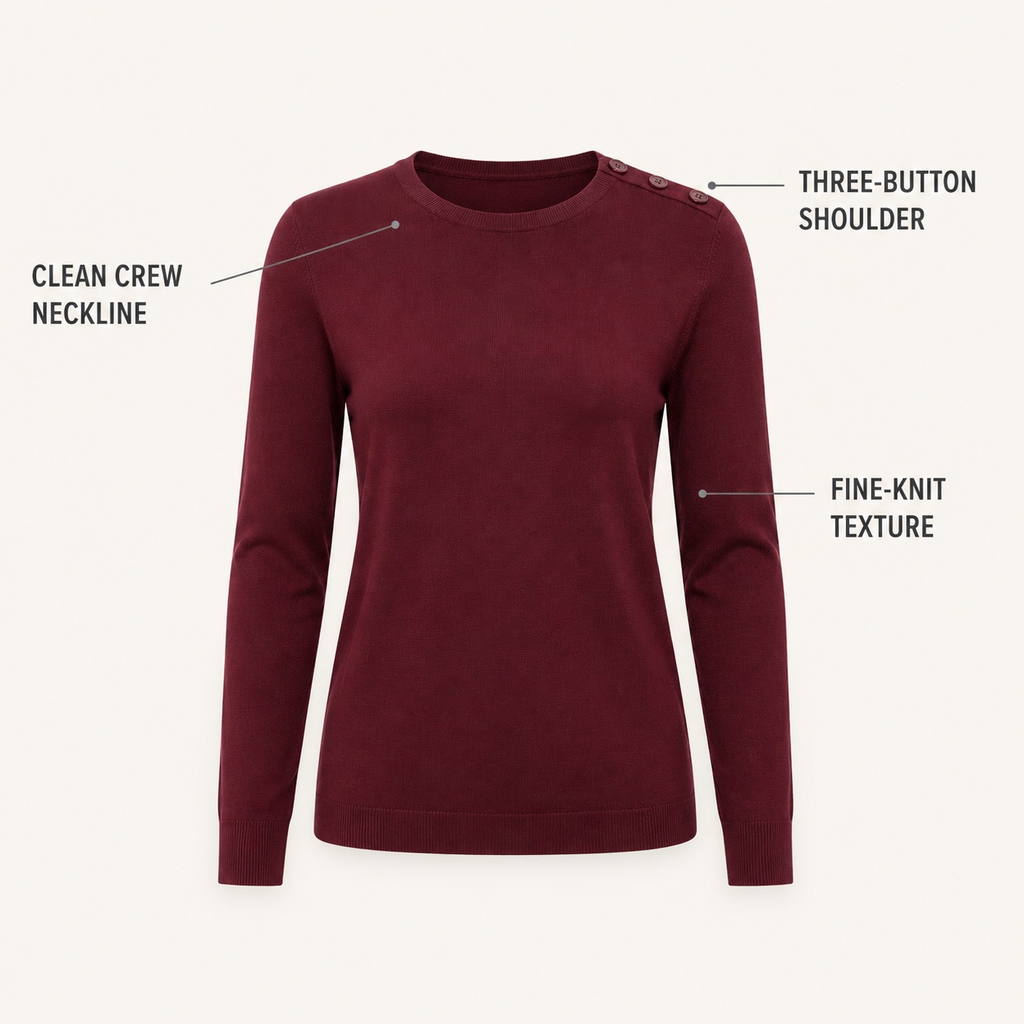 Tessa Button-Shoulder Knit Top