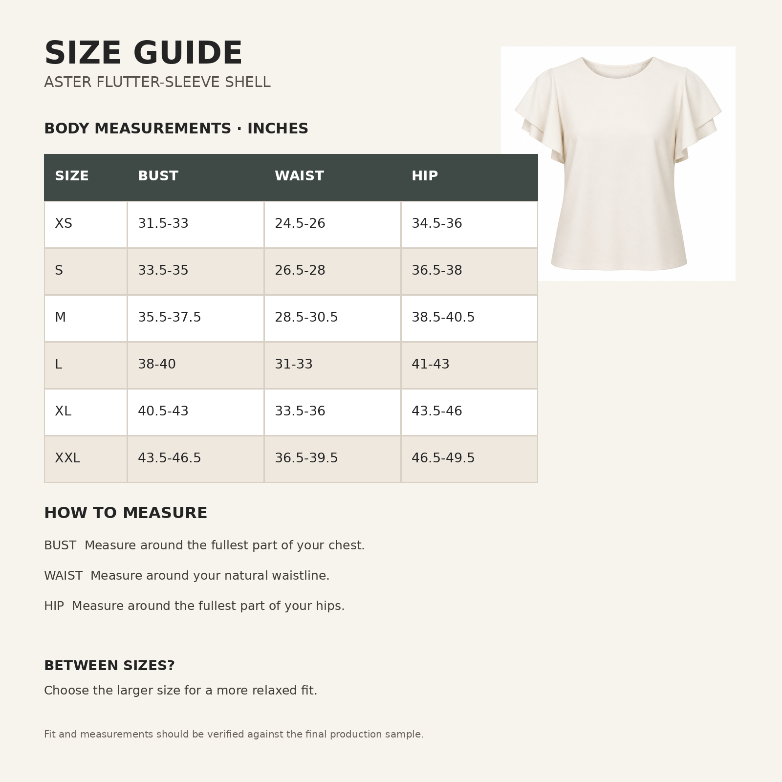 Aster Flutter-Sleeve Shell