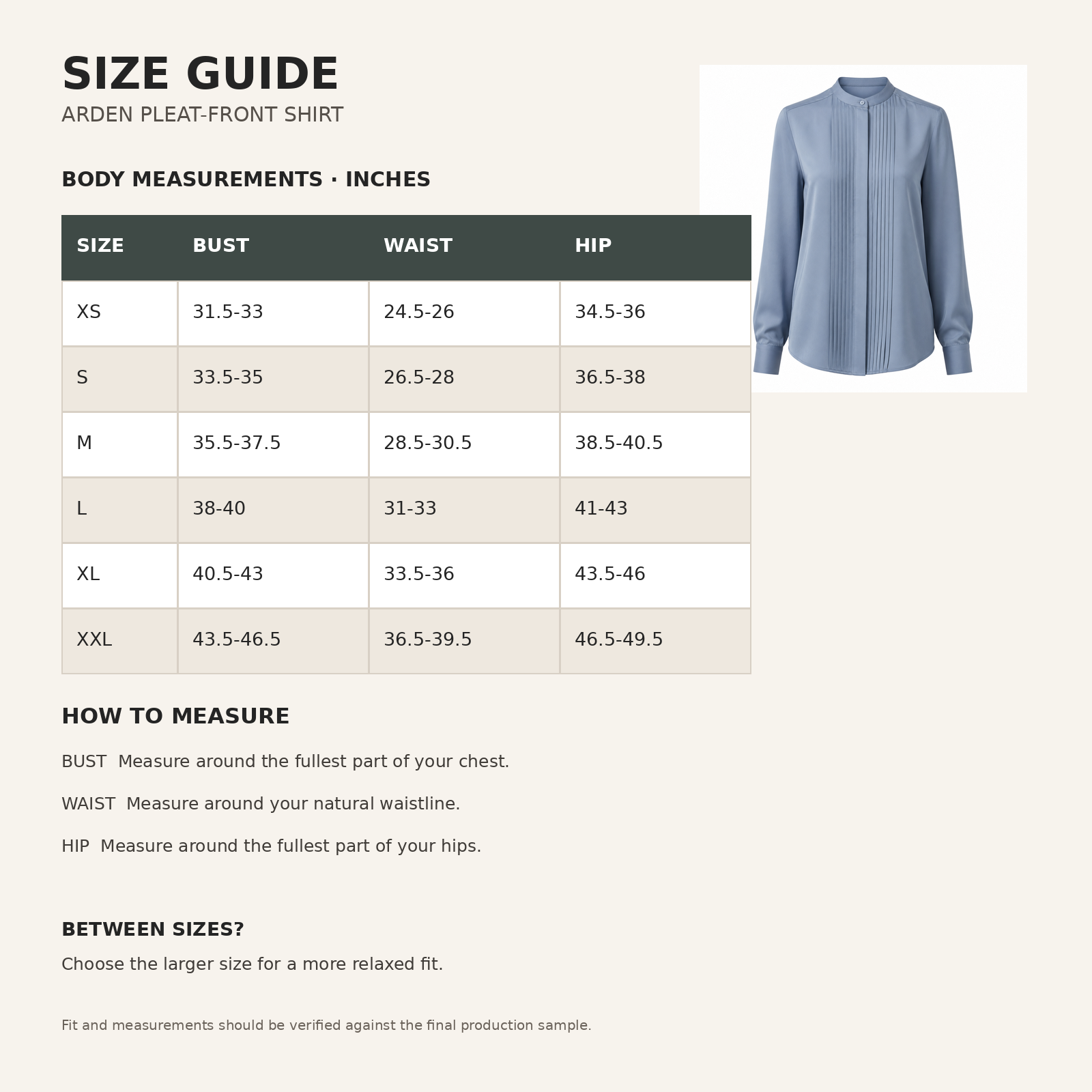 Arden Pleat-Front Shirt