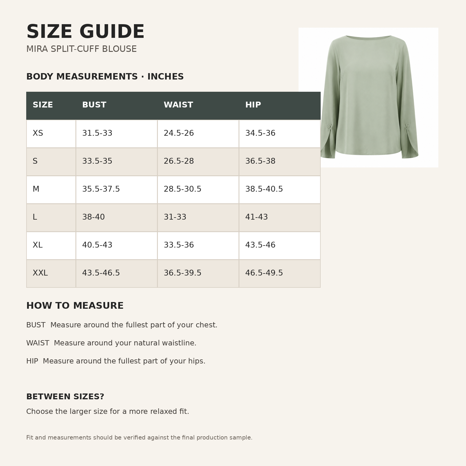 Mira Split-Cuff Blouse