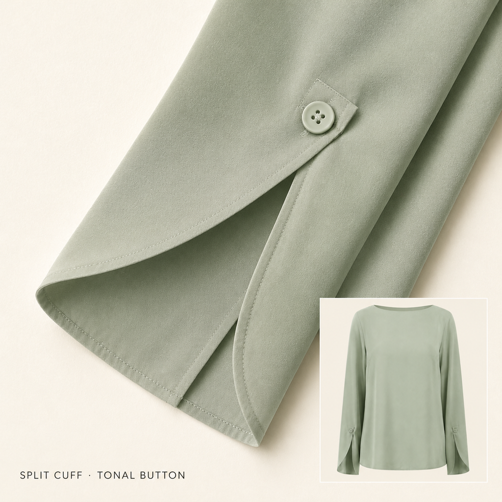 Mira Split-Cuff Blouse