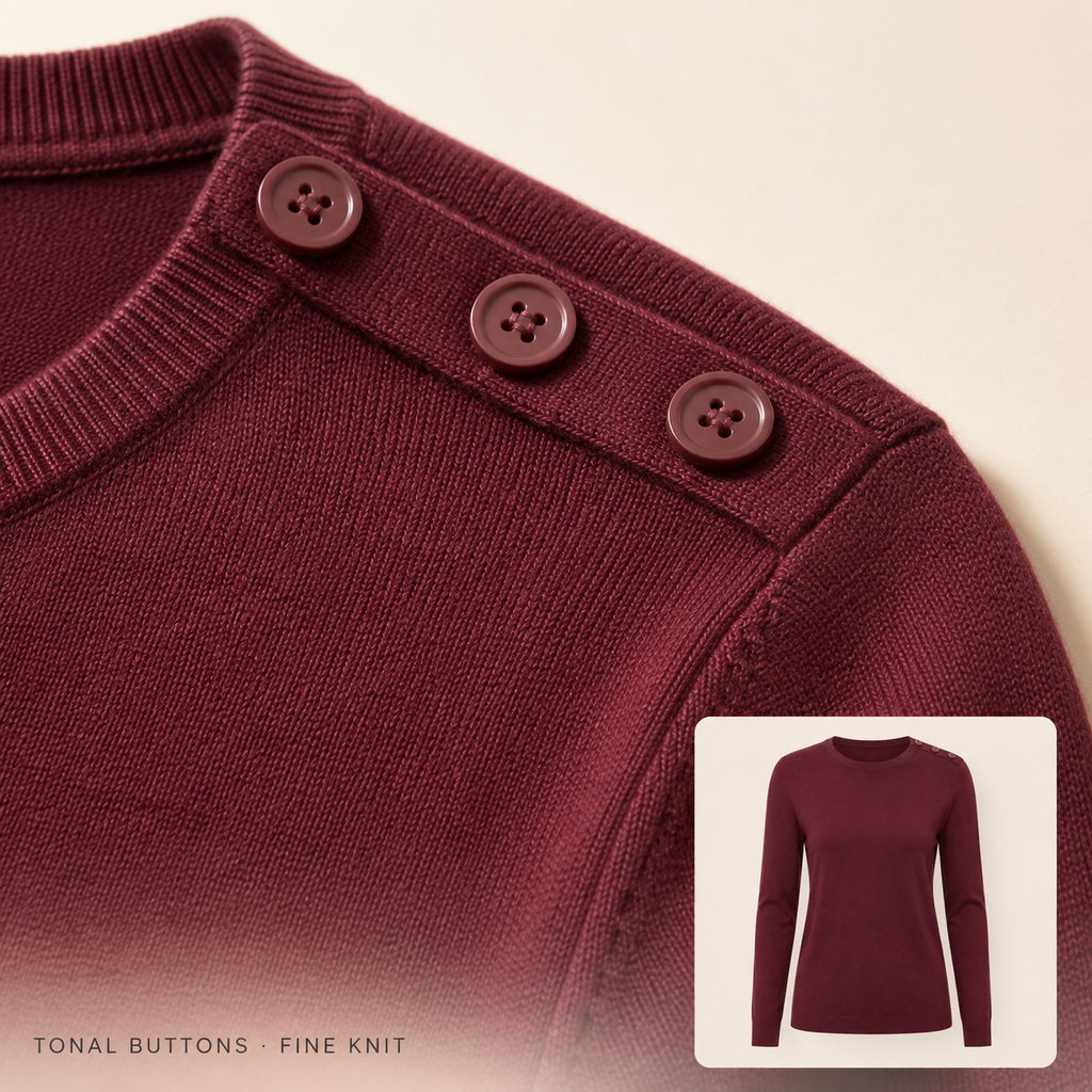 Tessa Button-Shoulder Knit Top