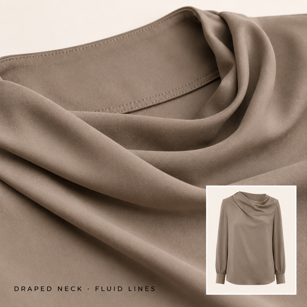 Sora Draped-Neck Blouse