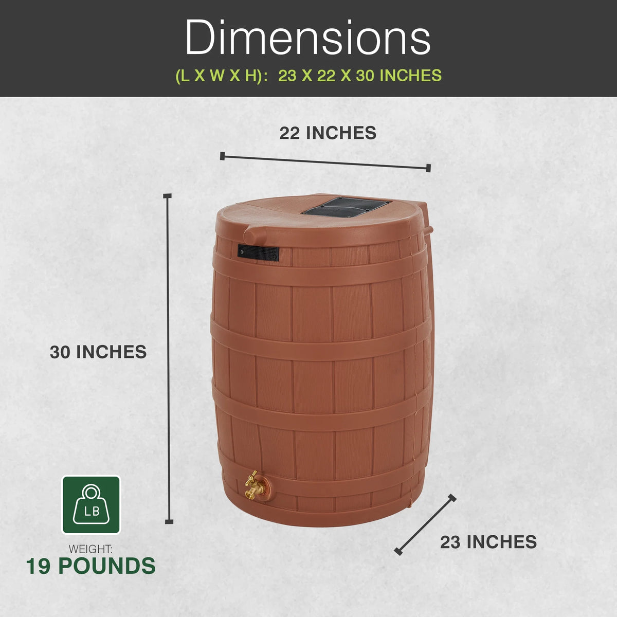 Good Ideas Rain Wizard Rain Storage Collection Rain Barrel 50 - Gallon