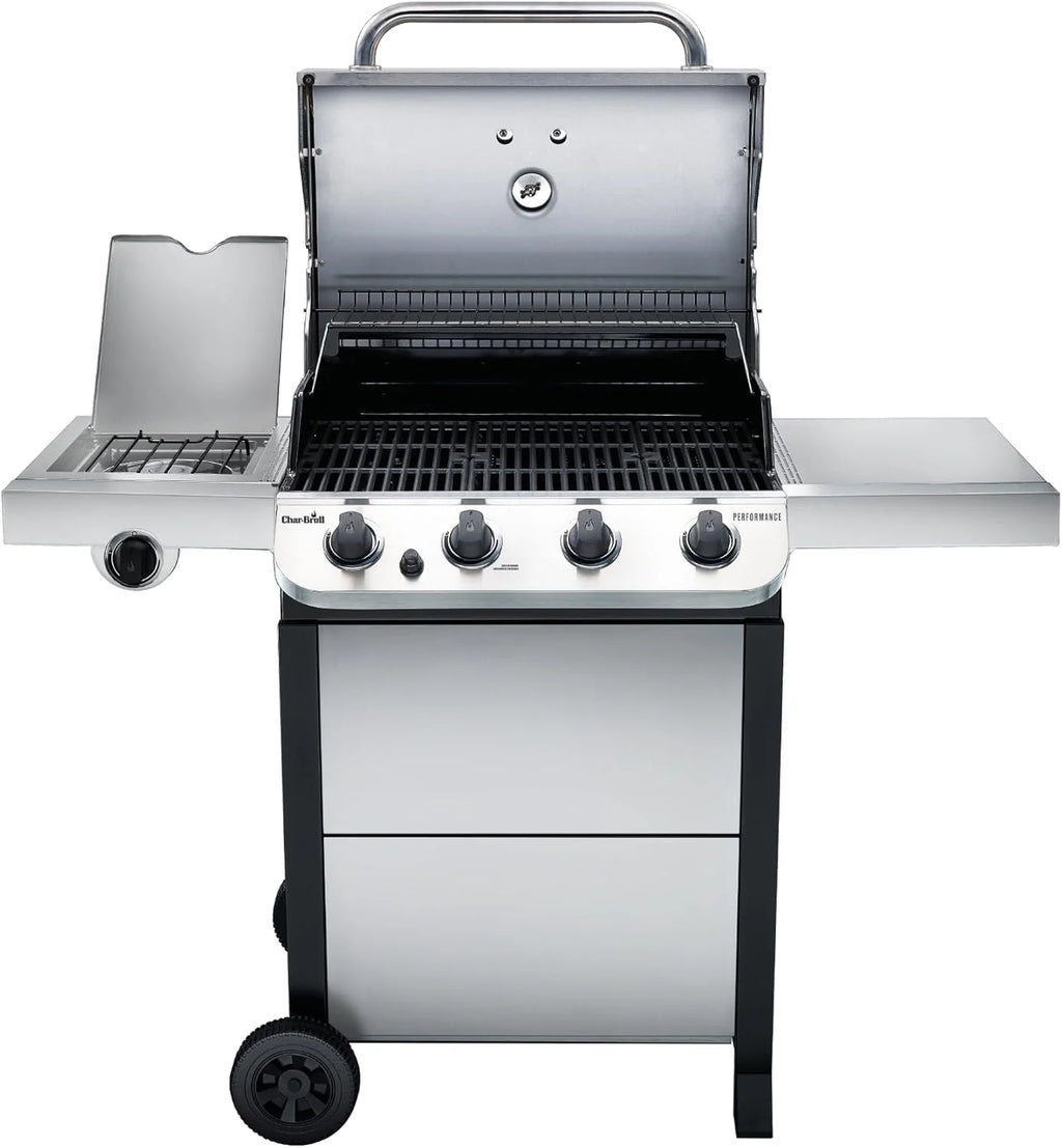 4-Burner Stainless Steel Cart-Style Gas Grill