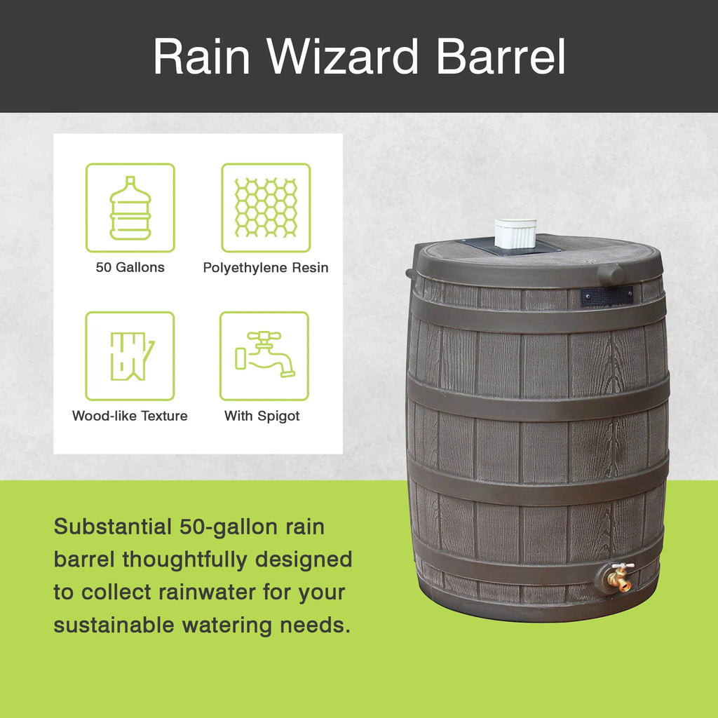 Good Ideas Rain Wizard Rain Storage Collection Rain Barrel 50 - Gallon
