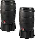 50-Gallon Recycled Plastic Rain Barrel, Black