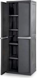 4-Shelf Plastic Storage Cabinet, Gray