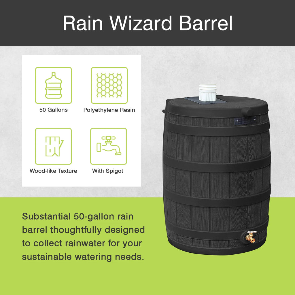 Good Ideas Rain Wizard Rain Storage Collection Rain Barrel 50 - Gallon