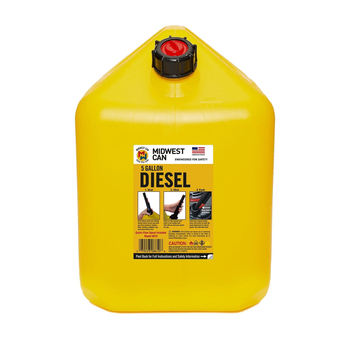 5 gallon Diesel Can Fuel Container w/ Auto Shut Off (4 Pack