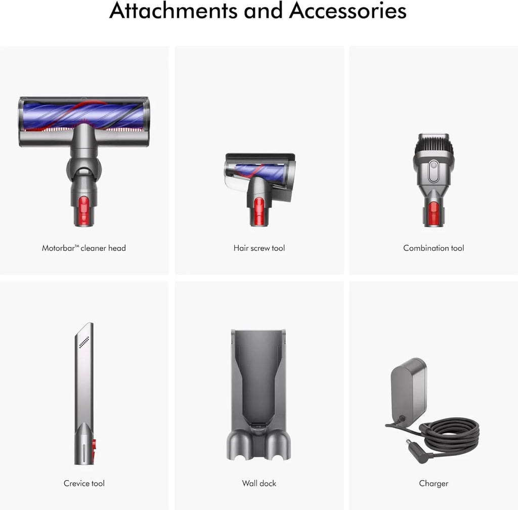 Dyson V8 Cordless Vacuum, Cleans Hard Floors and Carpets, Detangles, Converts to Handheld, 115AW, 2 Power Modes, Up to 40 Minutes