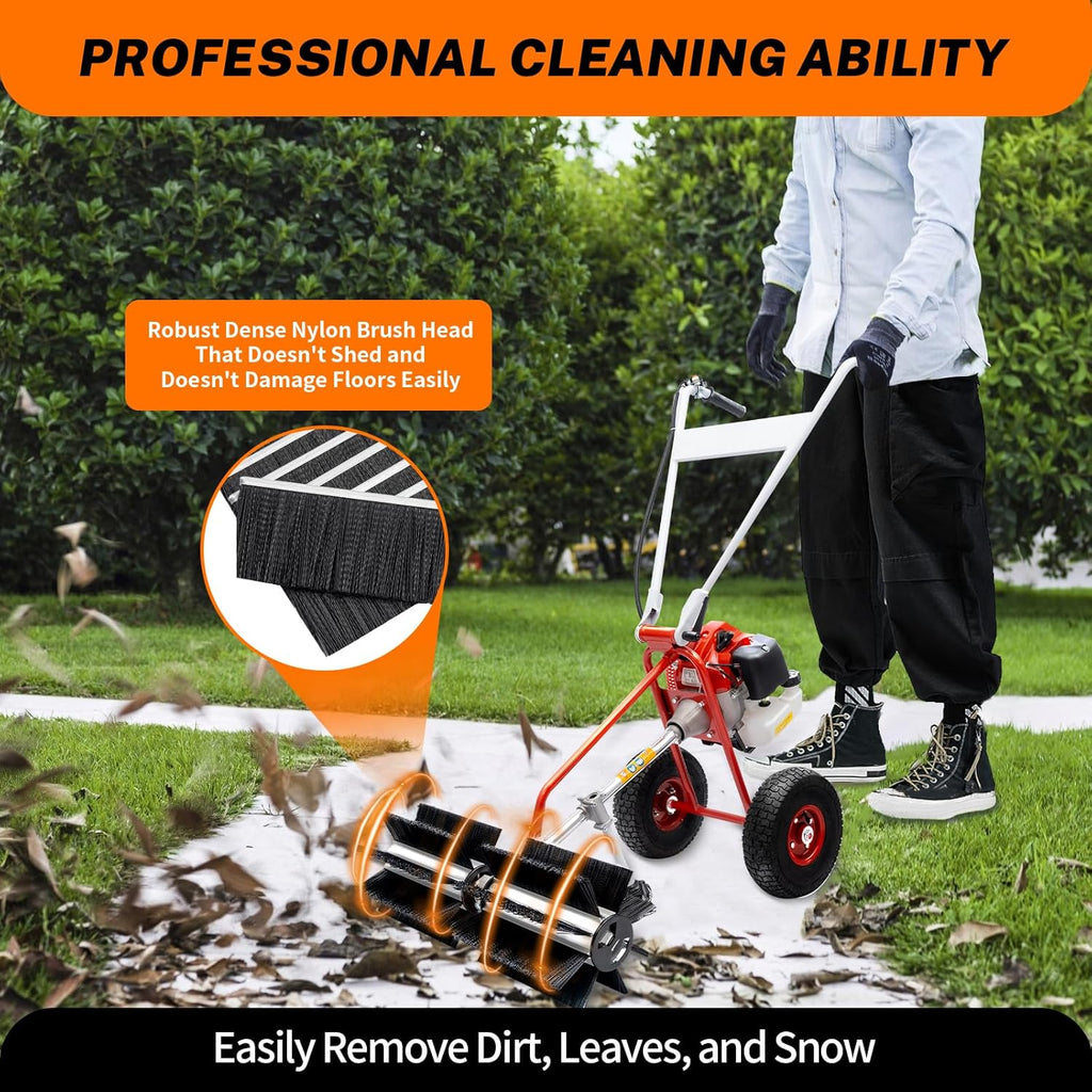 43cc 2-Stroke Gas Power Sweeper Broom