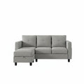Light Grey L Shaped Sectional Sofa With Ottoman