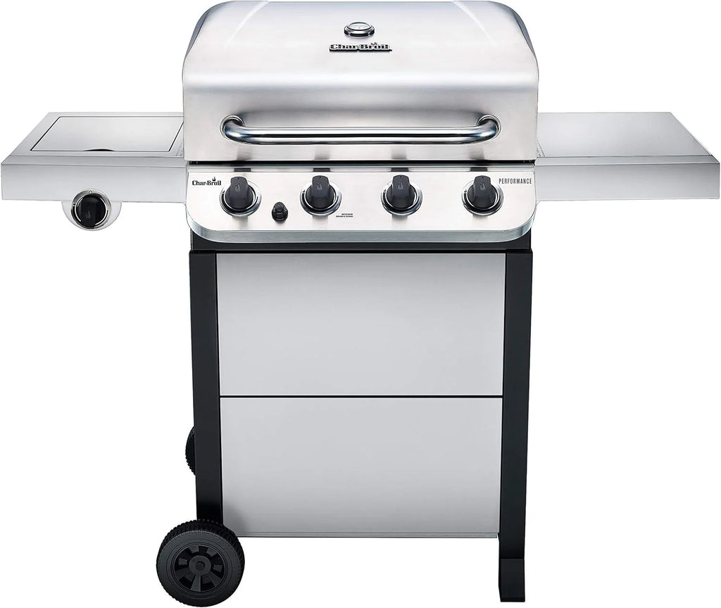 4-Burner Stainless Steel Cart-Style Gas Grill