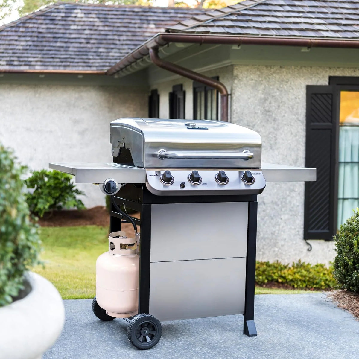 4-Burner Stainless Steel Cart-Style Gas Grill