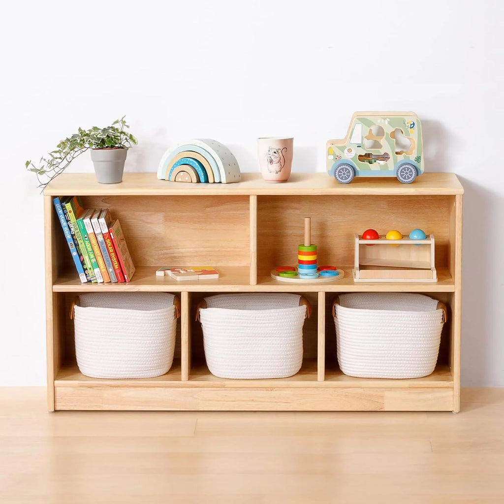 43.3-Inch 2-Tier Kids' Storage Shelf with 5 Compartments